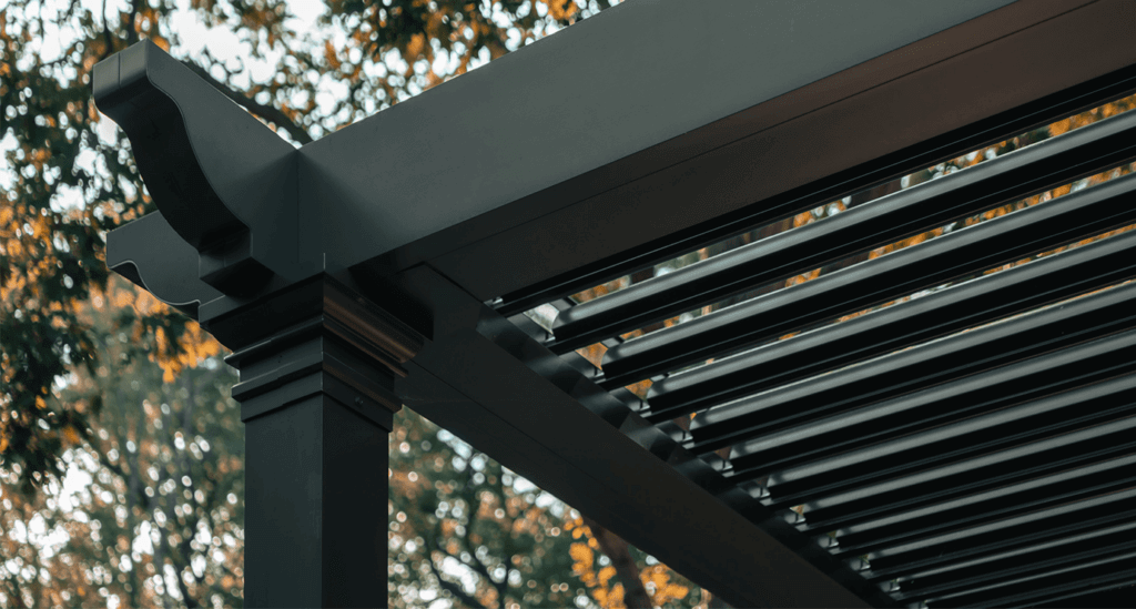 Louvred pergola close up