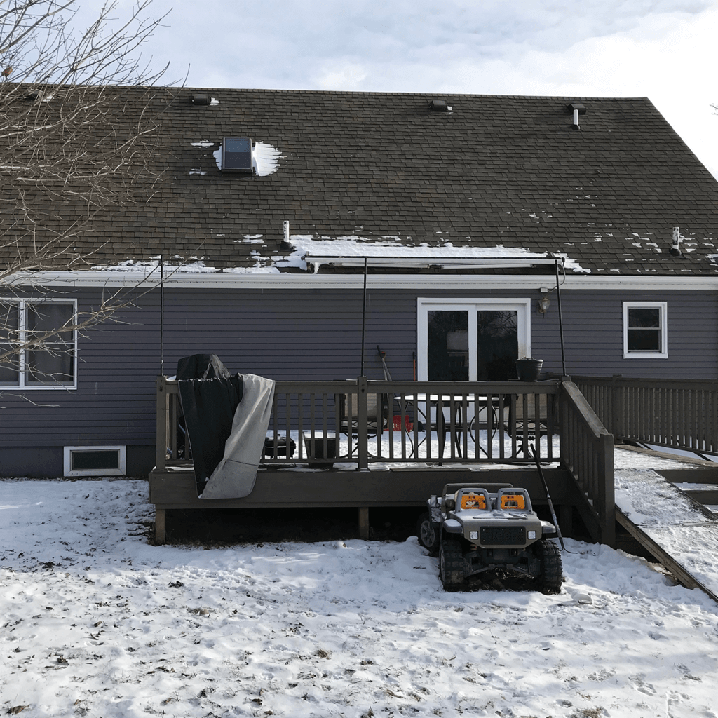 backyard before sunroom addition in Ann Arbor Michigan