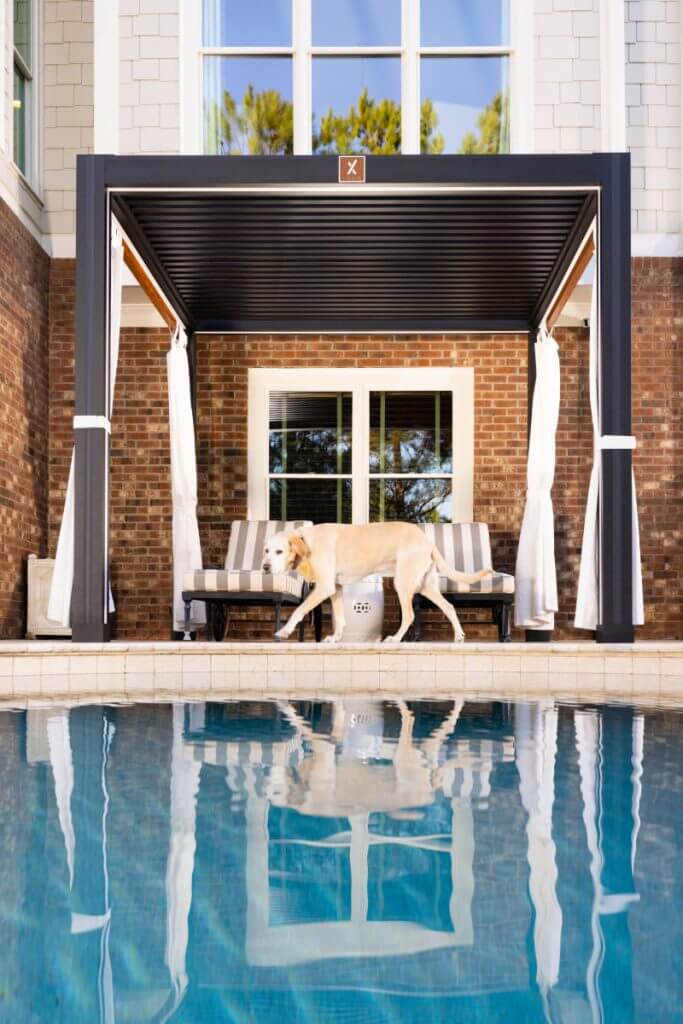 StruXUre Cabana X Pergola with curtains