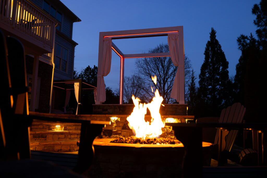 StruXure Cabana X at night in Rochester Hills, MI