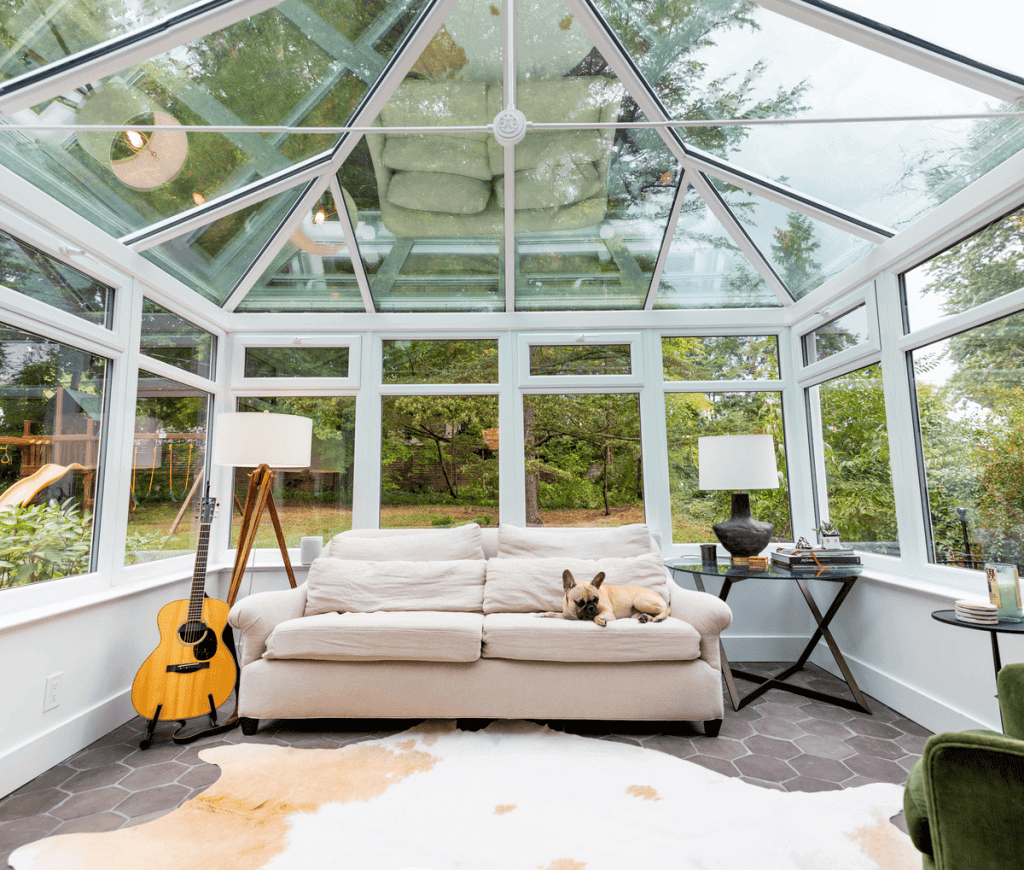Custom four season glass sunroom addition in Bloomfield Hills MI by Skyview Detroit