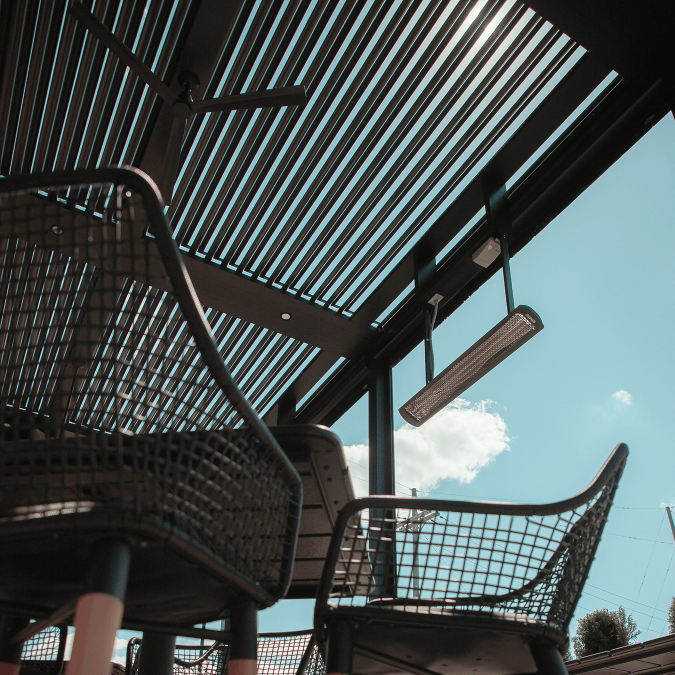StruXure pergola at Chicane restaurant Plymouth Michigan