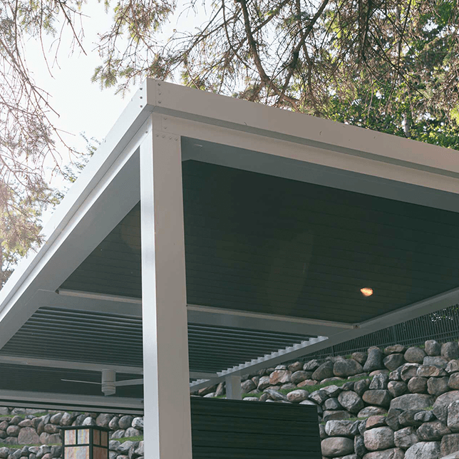 luxury outdoor living space with pergola in Plymouth Michigan