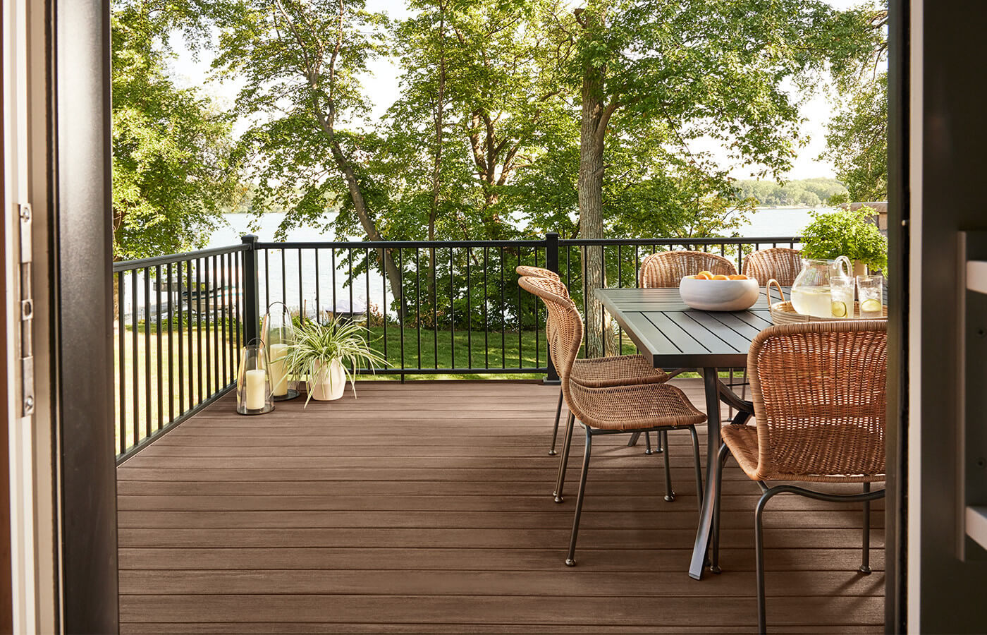 TimberTech composite deck overlooking lake