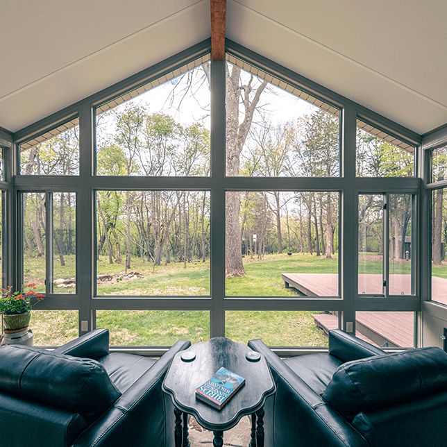 custom four season sunroom with vaulted ceiling in Michigan