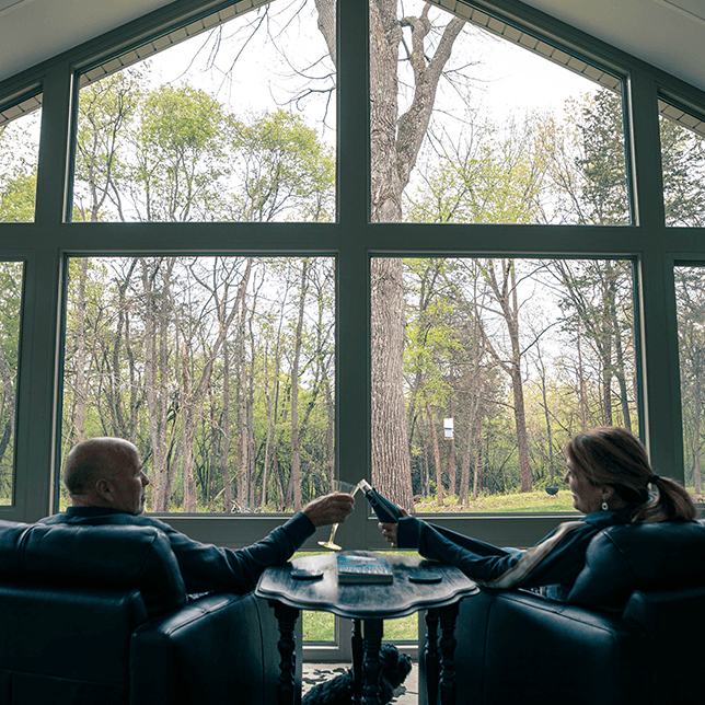 custom four season sunroom with vaulted ceiling in Michigan