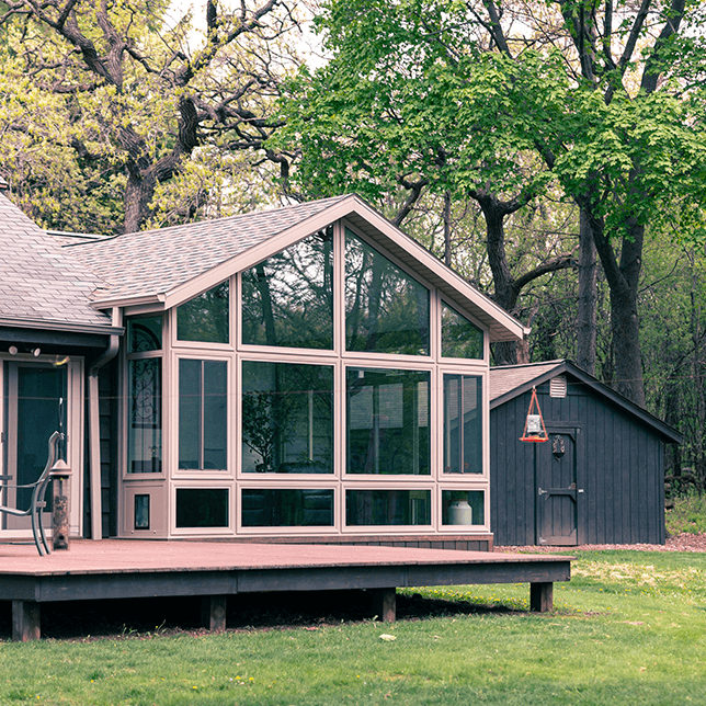 custom four season sunroom with vaulted ceiling in Michigan