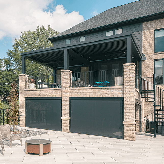 multi-zone backyard outdoor living project in Shelby Township Michigan