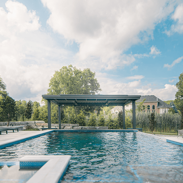 multi-zone backyard outdoor living project in Shelby Township Michigan