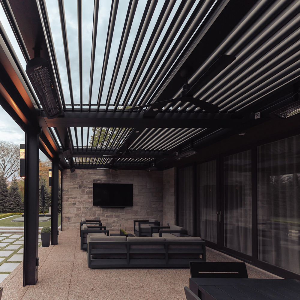 Custom StruXure motorized pergola in Bloomfield Hills MI by Skyview Detroit