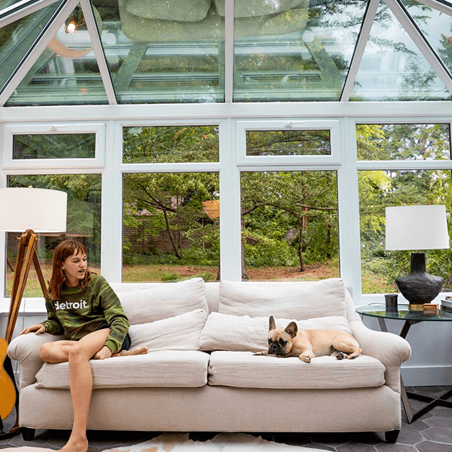 energy efficient glass conservatory designed for year-round use