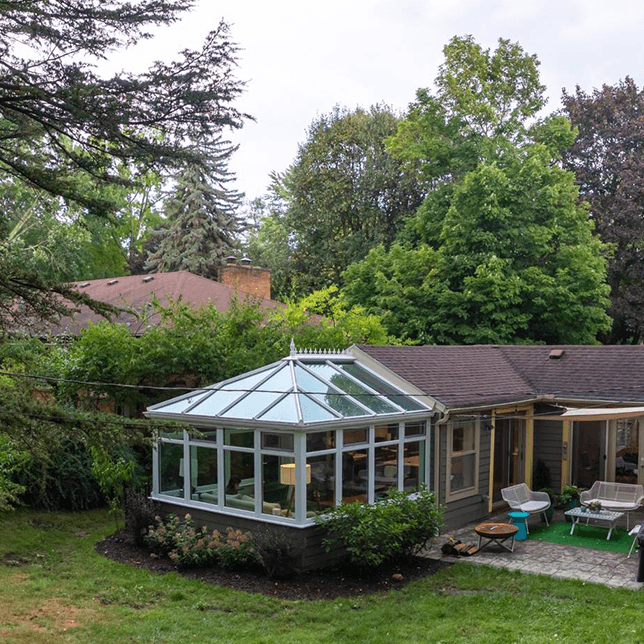 custom conservatory extending from kitchen remodel in Ann Arbor