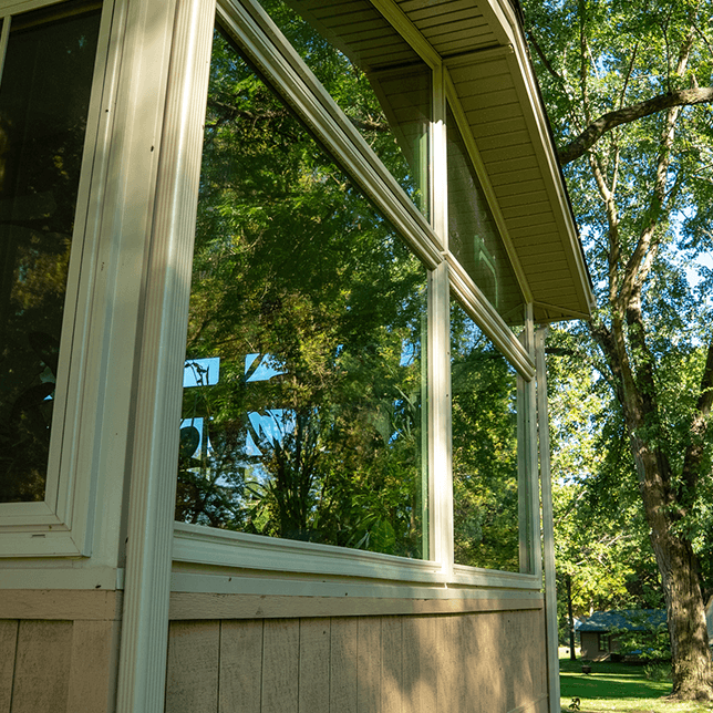 LivingSpace sunroom addition in Milford Michigan with cathedral ceiling