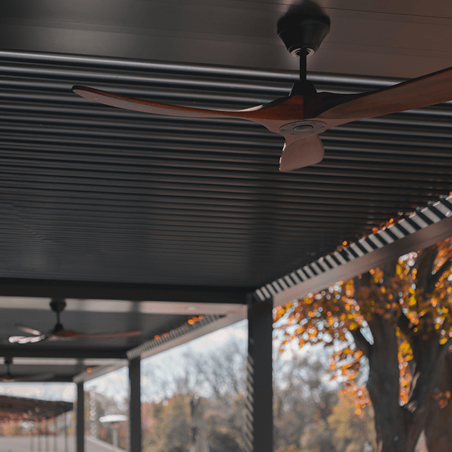 country club patio with StruXure pergola and outdoor dining