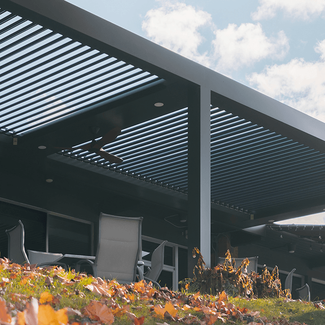 large commercial pergola covering patio at private country club in Southfield Michigan