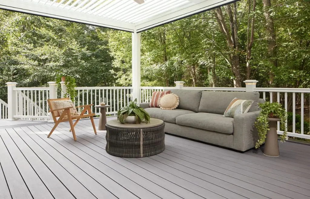 Wrap around two story deck with pergola in Grosse Pointe, MI